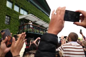With the first round of Wimbledon set to begin on July 1 2024, here's our guide on how you can follow all the action on TV, on the radio, online and on social media ((Photo by Patrick Smith/Getty Images)