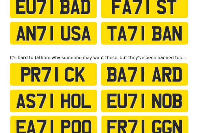 Some of the plates withheld this year (Graphic: Mark Hall/JPI Media)