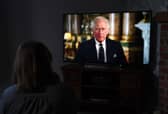 A child watching a broadcast of King Charles III first address to the nation as the new King following the death of Queen Elizabeth II on Thursday. Picture date: Friday September 9, 2022.