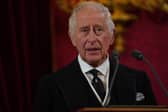 King Charles III during the Accession Council at St James's Palace, London, Credit PA 
