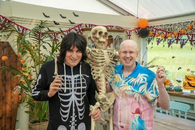 The Great British Bake Off hosts Noel Fielding and Matt Lucas during Halloween Week. 