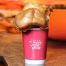 The Carvery Mock-a is a cup of gravy, served in a traditional red festive cup