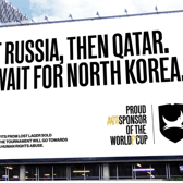 A poster which is part of Brewdog’s ‘anti-sponsor’ campaign against the 2022 World Cup