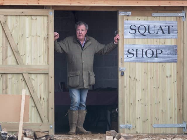 Jeremy Clarkson outside his Diddly Squat farm shop
