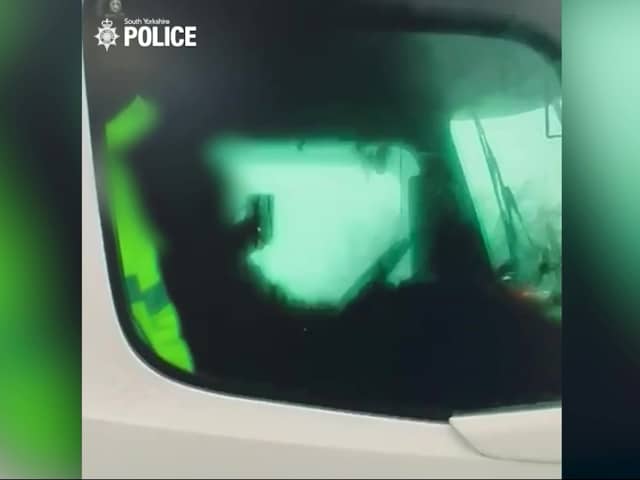 Video grab as secret police video footage captures “selfish” drivers using their phones as they speed along major motorways.  