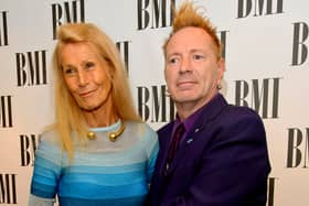 Nora Forster and John Lydon attend the BMI Awards at The Dorchester on October 15, 2013 in London, England.  (Photo by Ben A. Pruchnie/Getty Images)