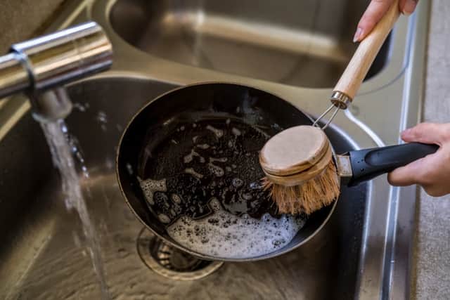 Natural compostable dish washing brush (photo: Adobe)