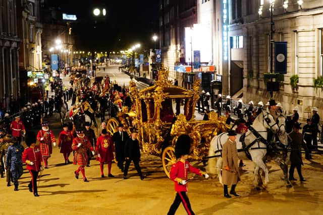 An early morning rehearsal of the coronation took place in London