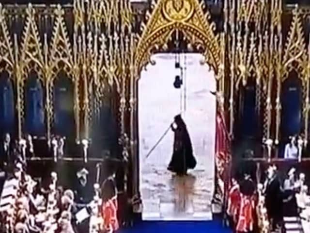 The ‘Grim Reaper’, as seen during the King’s coronation ceremony (Photo: BBC)