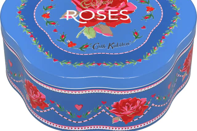This Roses tin design by Cath Kidston will be exclusive to Waitrose (image: Cadbury)