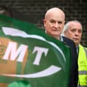 Secretary-General of the National Union of Rail, Maritime and Transport Workers (RMT) Mick Lynch said 20,000 rail workers have voted to strike for three days in July. (Photo by Leon Neal/Getty Images)