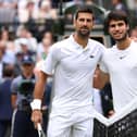 Novak Djokovic (left) and Carlos Alcaraz (right)