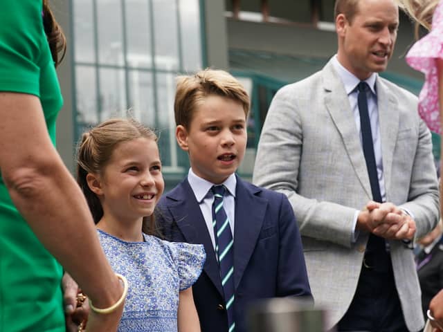 Princess Charlotte and Prince George were at the Wimbledon 2023 men’s final - Credit: Getty