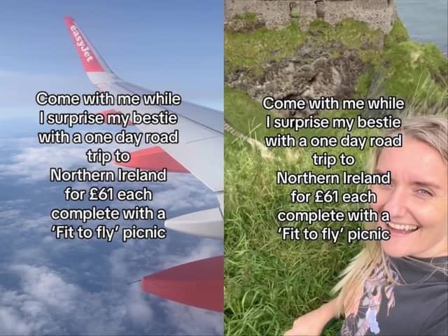 A woman and her friend flew to Northern Ireland for a day trip - and it cost less than a train ticket to London. Rebecca Kellett, 37, surprised her pal Lauren Priest, 31, with the overseas trip, which included a picnic and a visit to the filming locations of “Game of Thrones.”