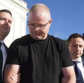 Richard Satchwell leaves the District Court in Cashel, Co Tipperary, after being charged in connection with the murder of his wife Tina Satchwell. Gardai investigating her disappearance have found skeletal remains at a property in Youghal, Co Cork. Photo: Brian Lawless/PA Wire