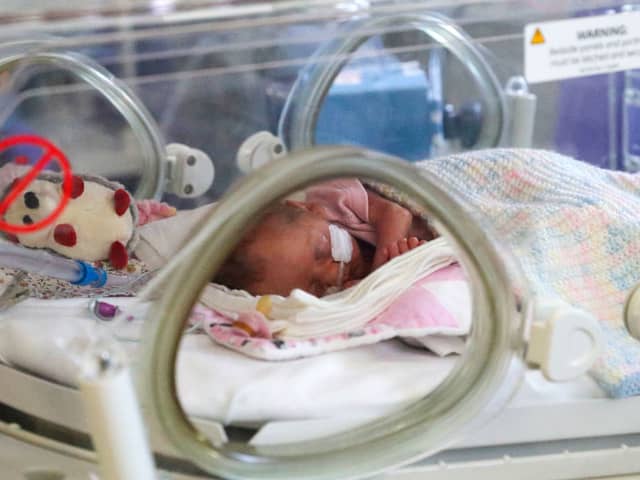 A newborn baby in the maternity ward at Frimley Park Hospital in Surrey on May 22, 2020 in Frimley, United Kingdom. (Stock Image. Credit: Steve Parsons - Pool/Getty Images)