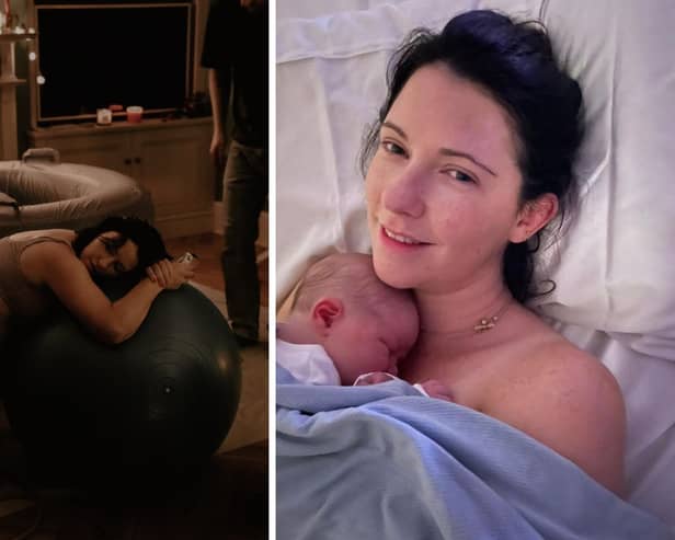 Siobhan Miller live-streamed the birth of her fourth child to 45,000 strangers – and paid for a professional photographer to capture the moment to show labour isn't "scary" or "gross".
The 37-year-old from Torbay in Devon wanted to give birth at home surrounded by her friends, children – as well as strangers watching on YouTube Picture: SWNS