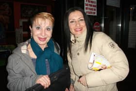 Sticky Vicky (left) with her daughter - the X-rated Benidorm entertainer has died aged 80 (Credit: Real Sticky Vicky)