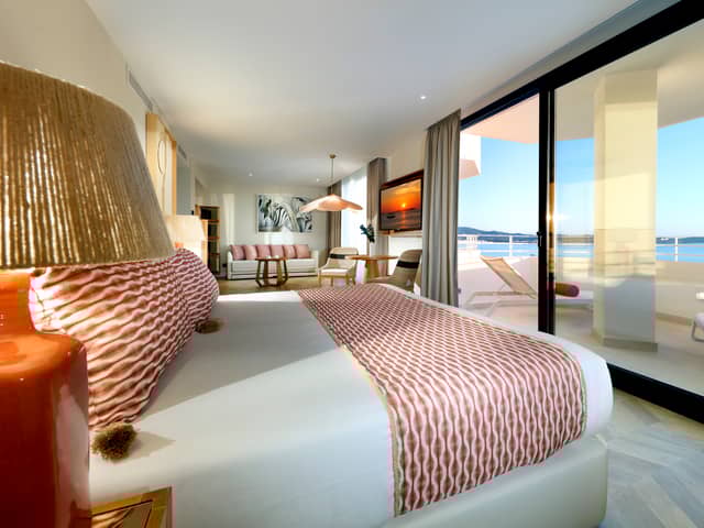 Pictured is the Suite Seafront View at TRS Ibiza Hotel, in San Antonio. 
