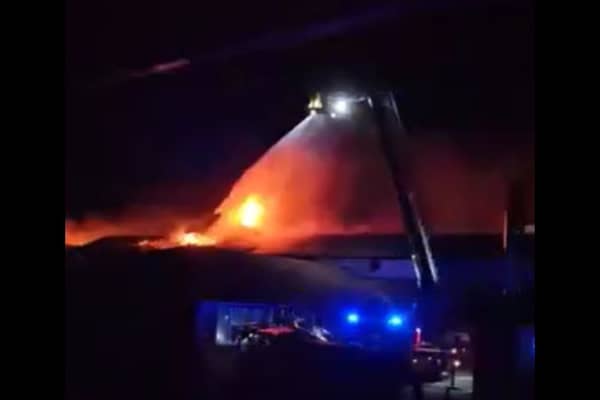 firefighters tackle blaze at Warbreck Hill Road 