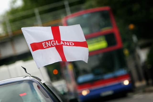 An England flag to support the English team for the 2006 World Cup in Germany on a car (Photo: Daniel Berehulak/Getty Images)