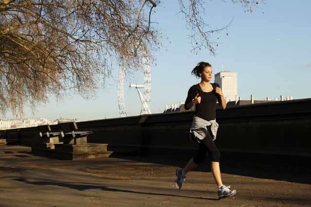Running or jogging can be a good way to exercise during your period according to our expert. (Photo: JUSTIN TALLIS/AFP via Getty Images)