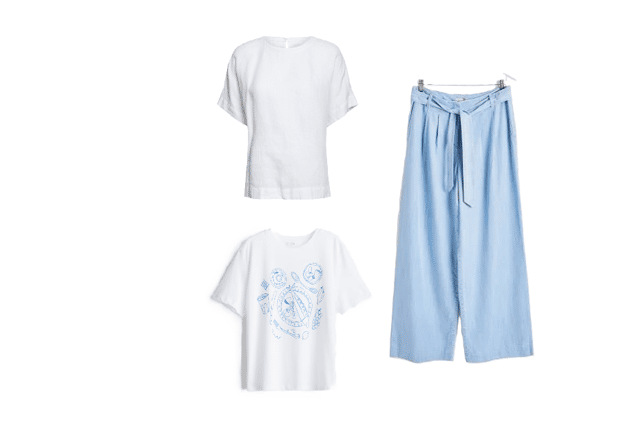 Pair these wide leg trousers with a white t-shirt