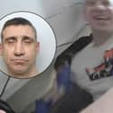Gordon Finnlayson, 39, filmed laughing as he stabbed a police officer.