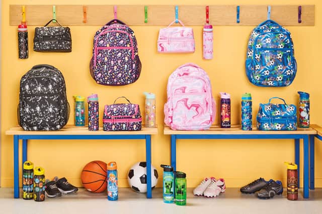 Character, drinkware, bags and lunch boxes are all waiting in the middle aisle