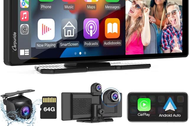 It comes with accessories, and has a built-in dashcam