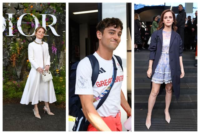 Tom Daley and Emma Watson aced their A-levels and Geri Horner received an A in English Language (Photo by Getty Images)