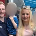 Abbie Guy, 26, with partner Callum Guy, 27, and their children Ava, five, and George, three.
