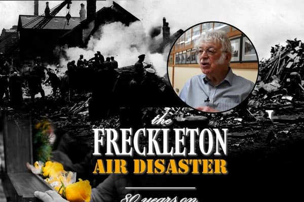 David Madden (inset) was interviewed for a new documentary about the Freckleton Air Disaster, where he watched most of his classmates get killed 80 years ago.