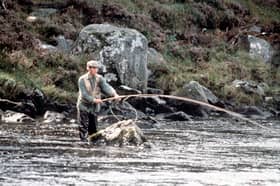 King Charles, then the Prince of Wales, enjoying fishing on the River Dee in 1982 at Balmoral, Scotland