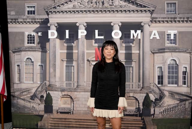 Ali Ahn plays Eidra Park in The Diplomat on Netflix. Photo: Presley Ann/Getty Images for Netflix
