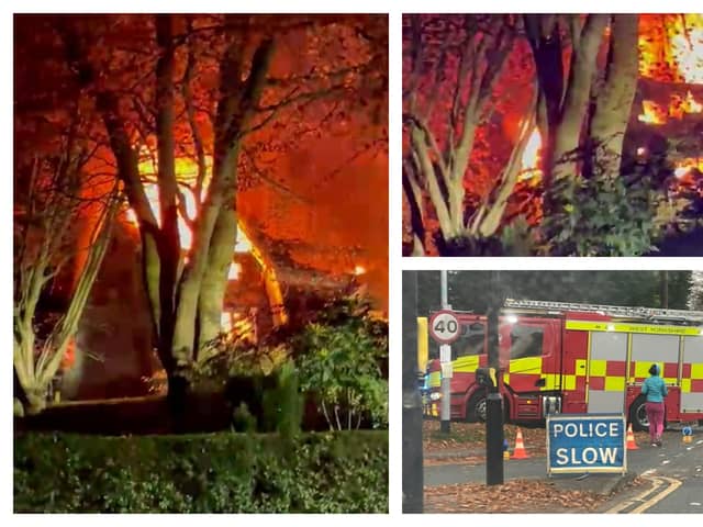 Fire crews from across West Yorkshire raced to Sandmoor Drive, Alwoodley last night.