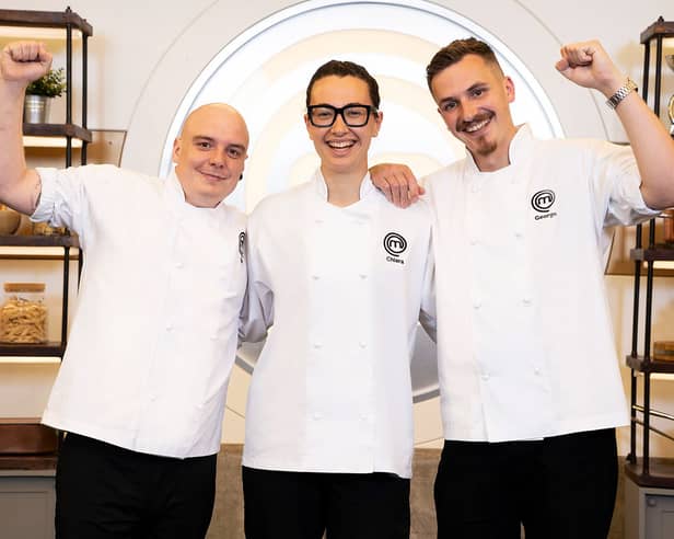 Masterchef: The Professionals finalists: Dan, Chiara and George. 