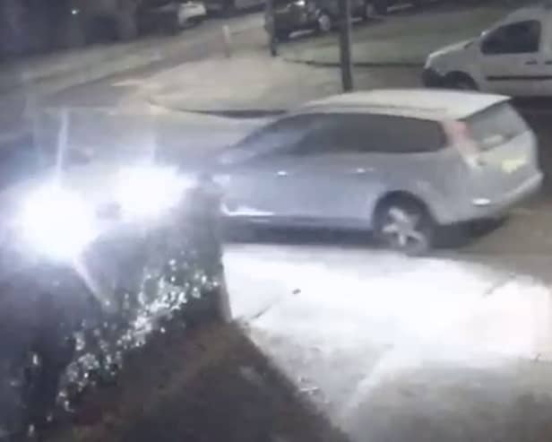 A Mercedes-Benz crashed into a parked car and a tree, before fleeing the scene in Dagenham, East London.