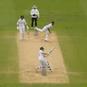 Joe Root of England scoops Shardul Thakur of India for six  during Day Five of the Fifth LV=Insurance Test Match at Edgbaston on July 05, 2022 in Birmingham, England.