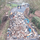 Dramatic pictures posted on Facebook posted by Watery Lane resident Elaine Hutchings show the scale of the fly tipping.