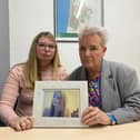 Katie Brett and Lorraine Beavers with a photo of Sasha Marsden.