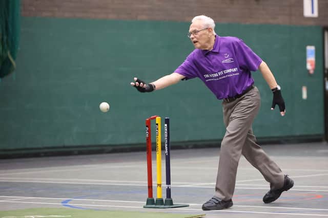 Mike Fisher, 91, nicknamed Ninja, plays cricket at Manor Farm Community Association in Walsall.