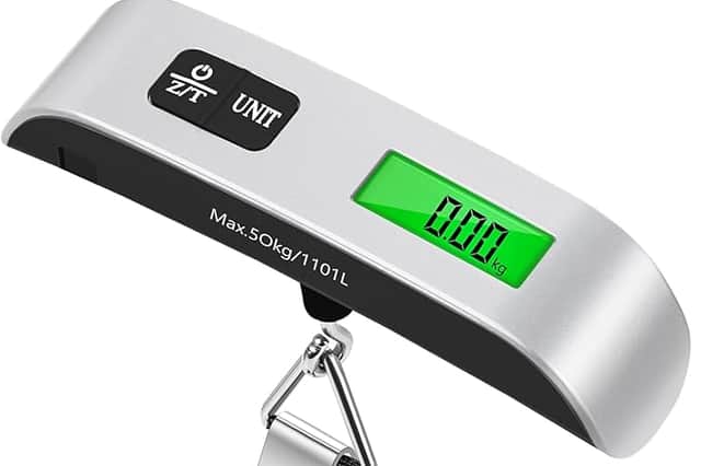 Compact digital luggage scale with backlit screen