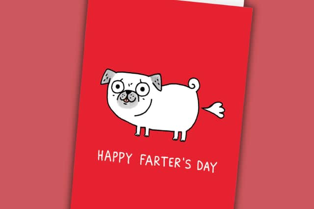 A card that cuts to the cheese. Not classy, but undeniably accurate for most dads post-roast dinner.