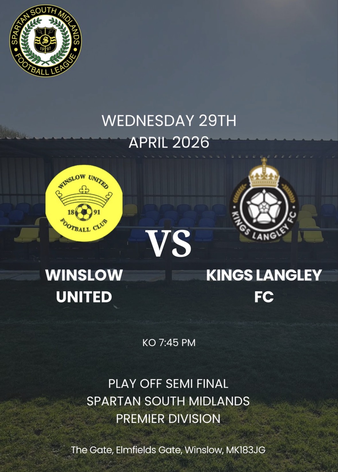 Winslow Football Club Cup Final on Saturday