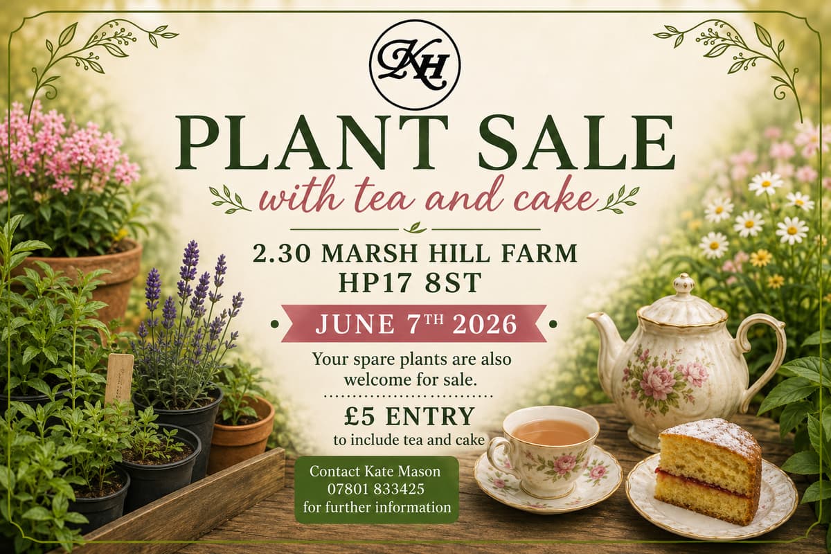 Herald Tea Plant sale with tea and cake to be held near Aylesbury