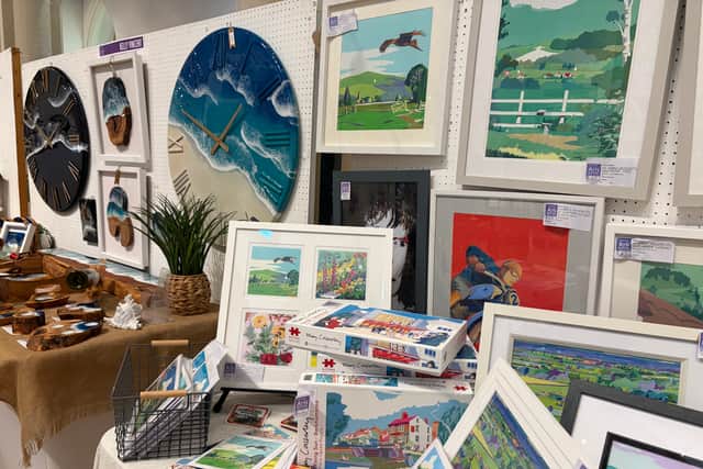 Some of the artwork on display