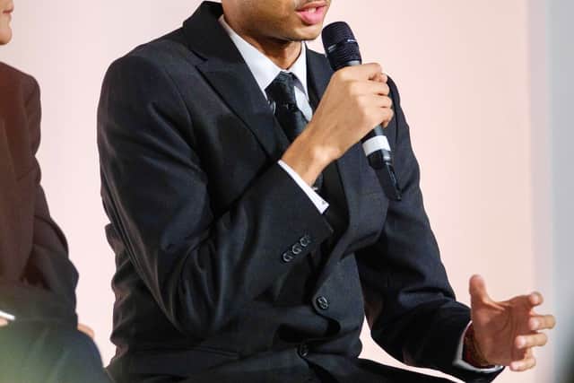 Ricardo P Lloyd speaking at the LandAid Gala 2025, contributing to the national dialogue on housing justice and social responsibility within the UK housing sector.