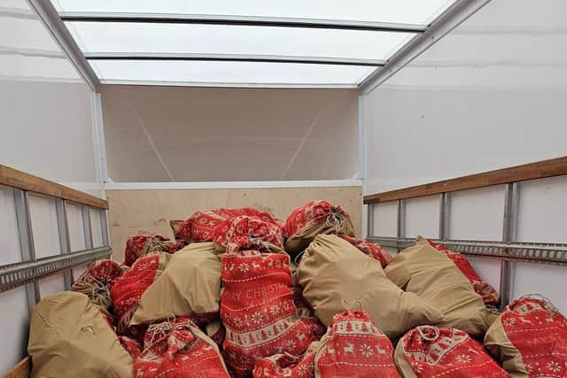 Van filled with Sacks of Hope