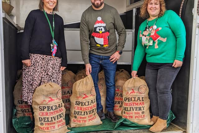 Delivering Sacks of Hope to Schools